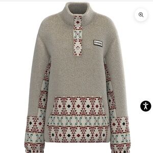 YOUTH GIRLS "FLEECE PULLOVER" CREAM/MULTI-AZTEC size xl